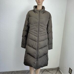 Jones New York Womens winter long Puffer Down Feather Zip Jacket M chocolate